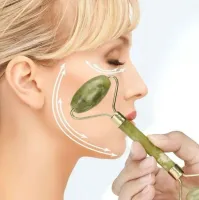 Rolo Massageador Facial Pedra de Jade - Verde - Foto 3