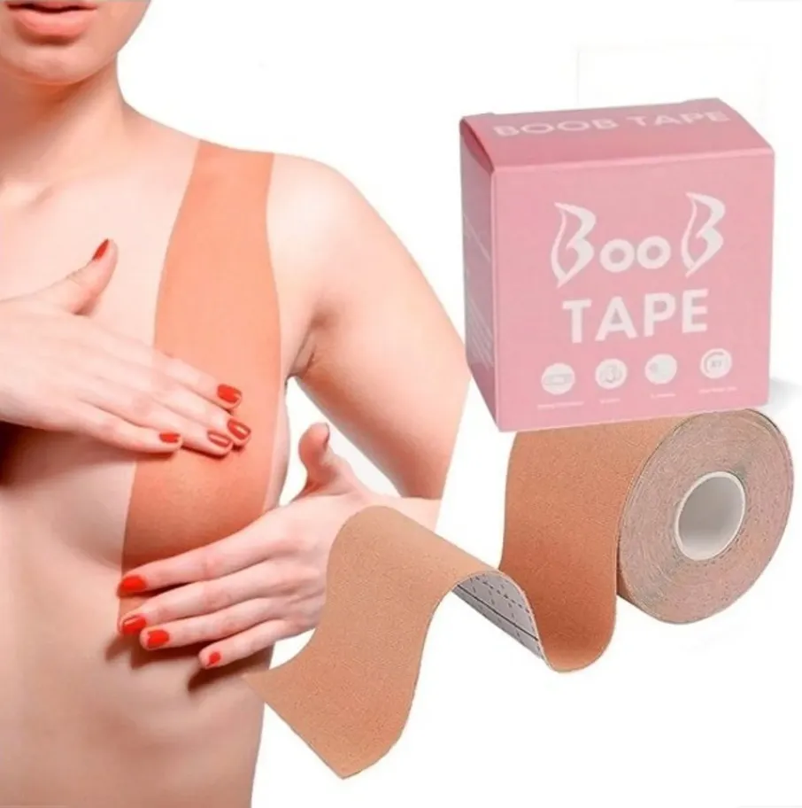 Fita Faixa Boob Tape Sustenção Seios Invisível Sem Bojo 5 metros Imagem