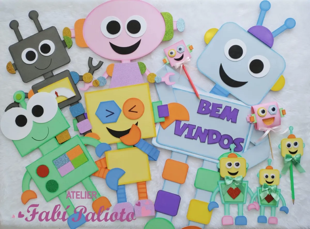 KIT14   Gabarito de Moldes  em MDF  Coleção Robozinhos