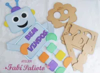 KIT14   Gabarito de Moldes  em MDF  Coleção Robozinhos - Foto 2