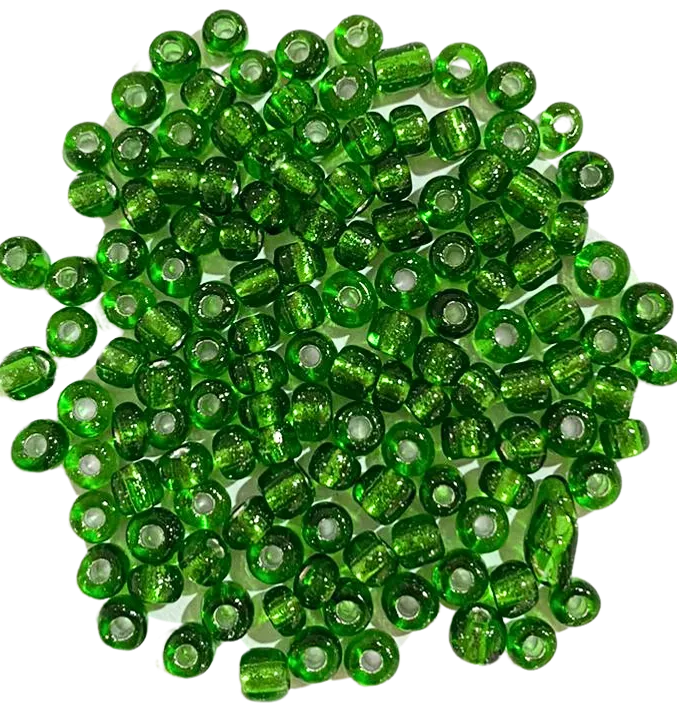 Missanga de vidro Verde Bandeira 6/0  - 4mm