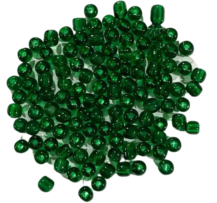 Missanga de vidro Verde Esmeralda 6/0  - 4mm