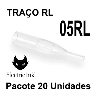 Ponteira CURTA ELECTRIC INK Cristal 05RL TRAÇO - PACOTE com 20 Unidades