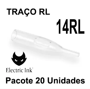Ponteira CURTA ELECTRIC INK Cristal 14RL TRAÇO - PACOTE com 20 Unidades
