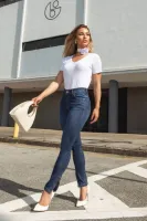 Calça Jeans Skinny Revanche Feminina Azul Escuro - Foto 3