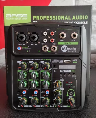 Mesa De Som Mj Audio 4 Canais Usb Bluetooth Mj4 Live Imagem