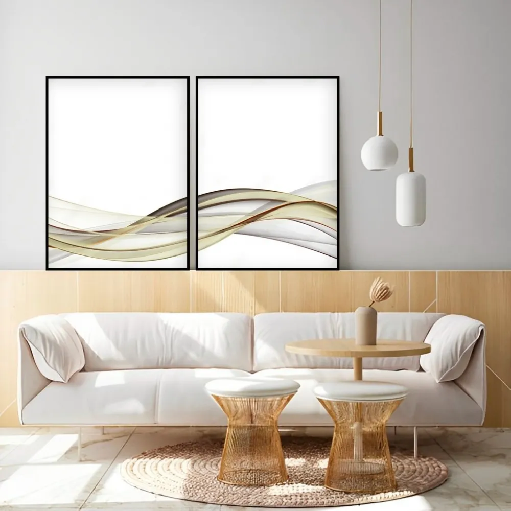 Dupla Abstrato bege 2 Imagem