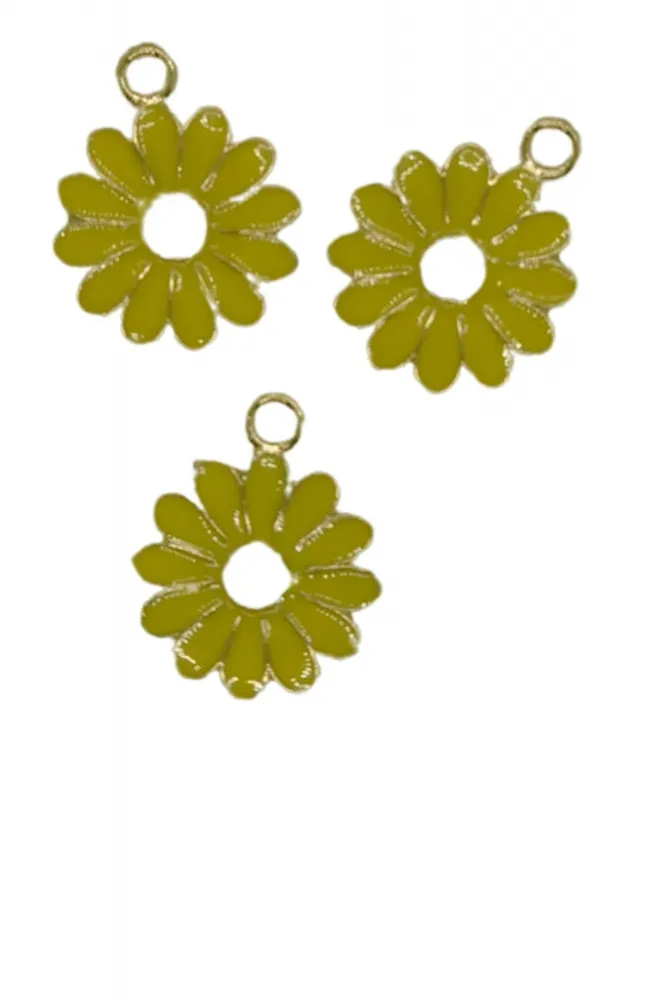 Pingente resinado Girassol dourado Imagem