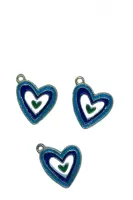 Pingente resinado Coração Azul