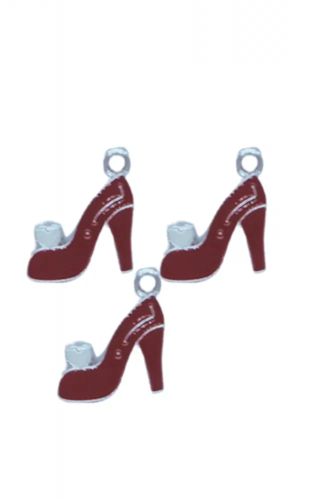 Pingente resinado  salto Vermelho com branco Imagem
