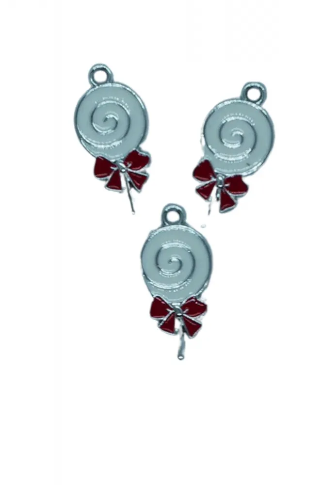 Pingente resinado Pirulito Banco vermelho