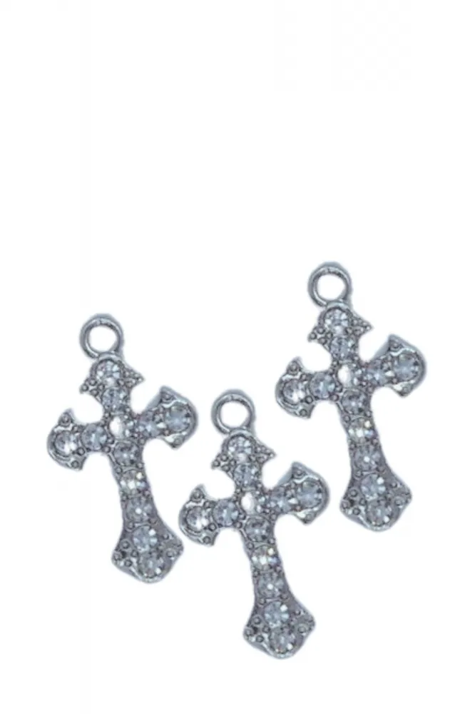 Pingente Cruz Moderna com strass Imagem