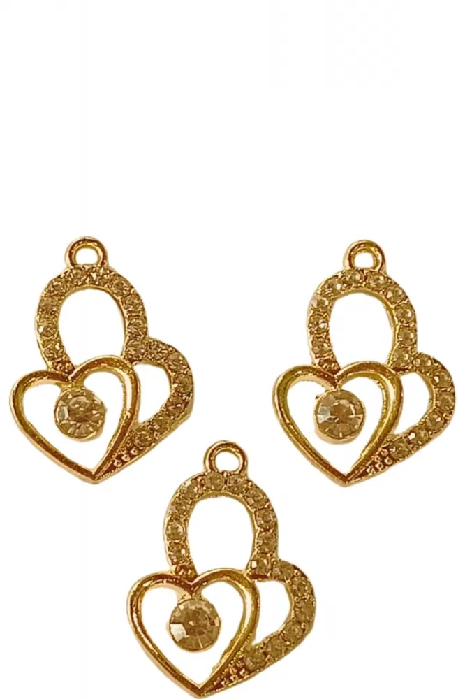 Pingente Coração duplo Premium Imagem