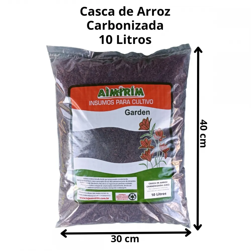 Casca De Arroz Carbonizada 10 Litros Imagem
