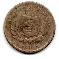 1871 - 100 Réis - Moeda Brasil Império
