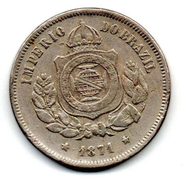 1871 - 100 Réis - Moeda Brasil Império