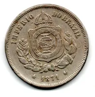 1871 - 100 Réis - Moeda Brasil Império