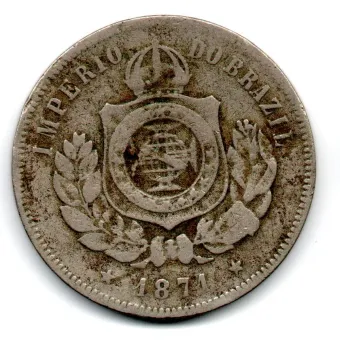 1871 - 200 Réis - Moeda Brasil Império