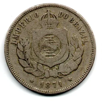 1871 - 200 Réis - Moeda Brasil Império