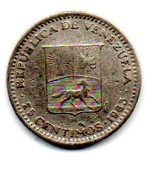 Venezuela - 1965 - 25 Centimos - C/ Danos