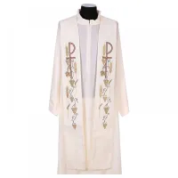 Estola Com Bordado Uvas em Cores Litúrgicas