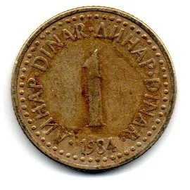 Iugoslávia - 1984 - 1 Dinar