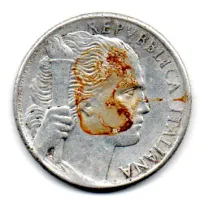 Itália - 1950 - 5 Lire - C/ Mancha - Foto 2