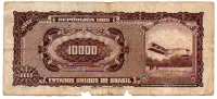 C127 - 10 Cruzeiros Novos (Sobre 10000 Cruzeiros) - 2° Estampa - Série 892 - Santos Dumont - Data: 1967 - UTG - Foto 2