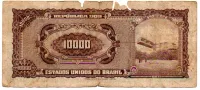 C128 - 10 Cruzeiros Novos (Sobre 10000 Cruzeiros) - 2° Estampa - Série 1428 - Santos Dumont - Data: 1967 - UTG - Foto 2