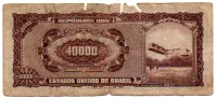 C127 - 10 Cruzeiros Novos (Sobre 10000 Cruzeiros) - 2° Estampa - Série 391 - Santos Dumont - Data: 1967 - UTG - Foto 2