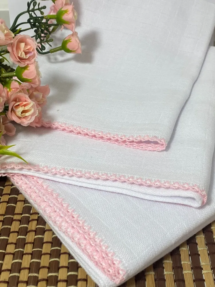  KIT 3 PÇS FRALDA QUADRIC.PREMIUM C/Picueta -ROSA BB