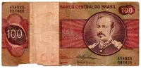 C146 - 100 Cruzeiros - Floriano Peixoto - Gola Alta - Data: 1974 - Estado de Conservação: Um Tanto Gasta (UTG)