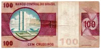 C146 - 100 Cruzeiros - Floriano Peixoto - Gola Alta - Data: 1974 - Estado de Conservação: Um Tanto Gasta (UTG) - Foto 2