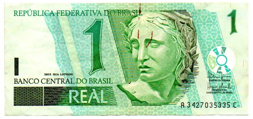 C254 - 1 Real - Data: 2003 - Antonio Palocci Filho / Henrique de Campos Meirelles - AC - C/ Mancha de ferrugem