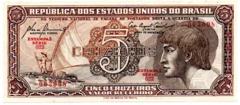 C111 - 5 Cruzeiros - Série 022 - Índio - Data: 1961 - Fe