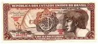 C112 - 5 Cruzeiros - Série 095 - Índio - Data: 1962 - Fe