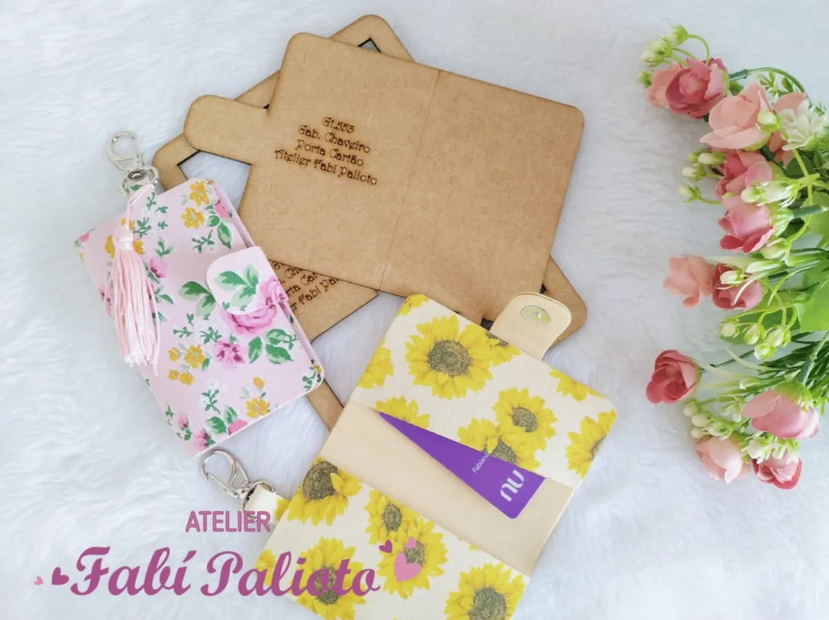 G1.553  Gabarito de Moldes  em MDF  Chaveiro Porta Cartão  Imagem