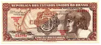 C112 - 5 Cruzeiros - Série 108 - Índio - Data: 1962 - Sob/Fe