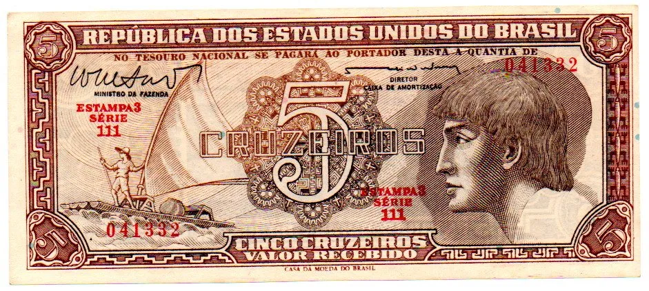 C112 - 5 Cruzeiros - Série 111 - Índio - Data: 1962 - Sob/Fe