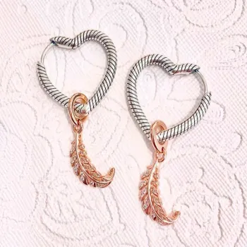 Brincos Argolas Coracao Moments– Inspiração Pandora - Foto 2