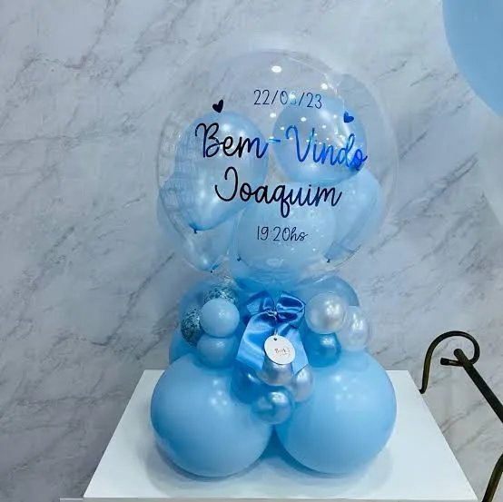 Balão Bubble Personalizado Boas vindas ao Bebê