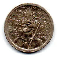1932 - 100 Réis - Vicentina - Comemorativa 4° Centenário da Colonização do Brasil - Moeda Brasil - Soberba - Foto 2