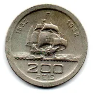 1932 - 200 Réis - Vicentina - Comemorativa 4° Centenário da Colonização do Brasil - Moeda Brasil - Polida
