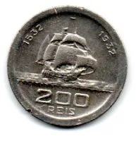 1932 - 200 Réis - Vicentina - Comemorativa 4° Centenário da Colonização do Brasil - Moeda Brasil - Polida