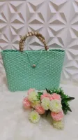 Bolsa em fio fibra sintética, confecção artesanal e Super reforçada, lançamento moda primavera verão praia e piscina, ideal para todas ocasiões! - Foto 5