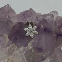 Labret em Titânio 1.2mm - FLOR MARGARIDA com Pedras - TIT13 - Foto 2