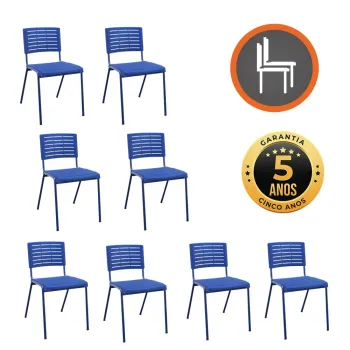 Kit com 10 Unidades Cadeira Niala Assento e Encosto Coloridos e Pés Pretos - Foto 2