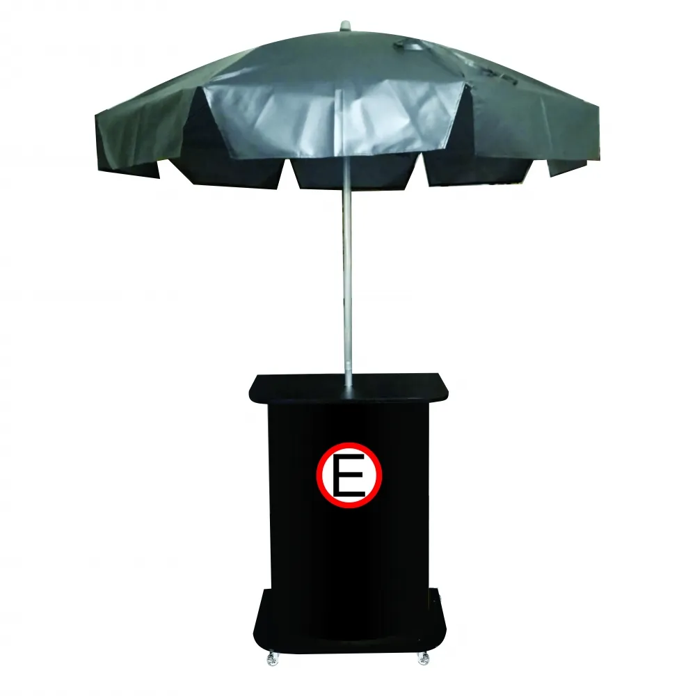 Balcão Promocional Portátil com Guarda Sol