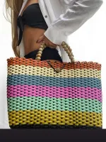 Bolsa fibra sintética colorida - Foto 3