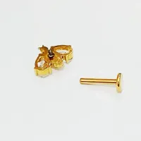 Labret em Titânio PVD DOURADA 1.2mm - ABELHA - TIT22 - Foto 4